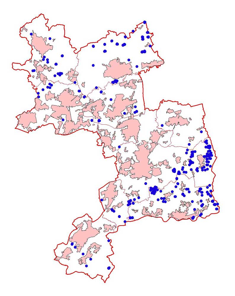 Feldlerchen-Verteilung und Städteband 2010 im Kreis Unna