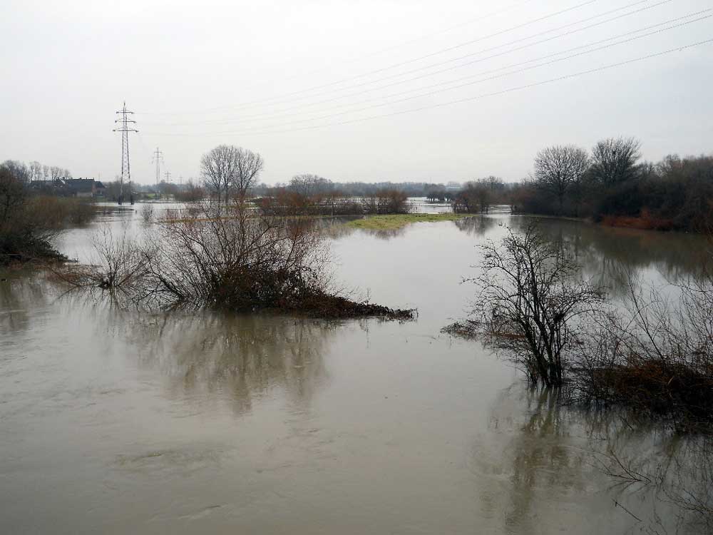 Hochwasser in der Lippeaue bei Werne am 09.01.2011 Foto: KlauN Werne